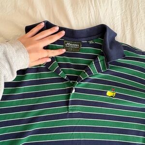 Masters Green and Blue Striped Polo Shirt
